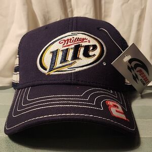 Nascar Miller Lite Brad Keselowski Velcroback Hat - New